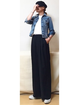 「THE SHINZONE（ザ　シンゾーン）のアイテム（デニムジャケット）」を使った、haruharu0907さん（レディース・165cm）の夏コーディネート