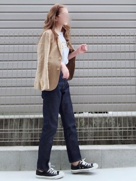 「MIRROR OF Shinzone（ミラーオブシンゾーン）のアイテム（テーラードジャケット）」を使った、haruharu0907さん（レディース・165cm）の秋コーディネート