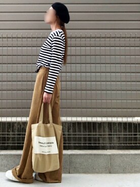 「Adam et Rope' Le Magasin（アダムエロペルマガザン）のアイテム（メガネ）」を使った、haruharu0907さん（レディース・165cm）の秋コーディネート