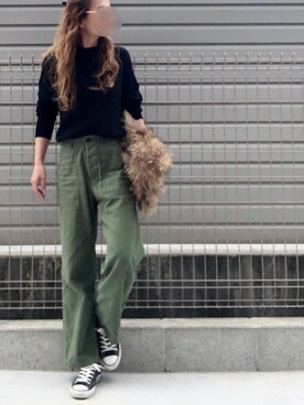 「Adam et Rope' Le Magasin（アダムエロペルマガザン）のアイテム（メガネ）」を使った、haruharu0907さん（レディース・165cm）の秋コーディネート