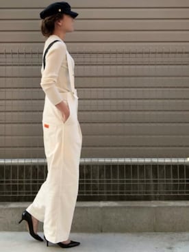 「SLOBE citron.（スローブシトロン）のアイテム（オールインワン・サロペット）」を使った、haruharu0907さん（レディース・165cm）の冬コーディネート