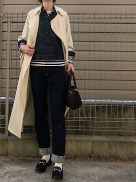 「ジージャン」｜「アイテム（トレンチコート）」を使った、haruharu0907さん（レディース・165cm）の冬コーディネート