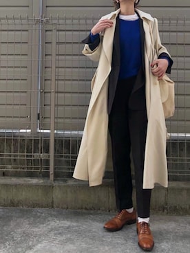 「ドレスシューズ」｜「アイテム（トレンチコート）」を使った、haruharu0907さん（レディース・165cm）の冬コーディネート