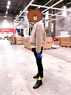 「IKEA（イケア）のアイテム（トートバッグ、ブルー系）」を使った、北回归线0101さん（レディース・168cm）の春コーディネート