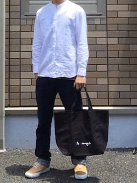 「アイテム（スニーカー、イエロー系）」を使った、Nakaharaさん（メンズ・175cm）の夏コーディネート