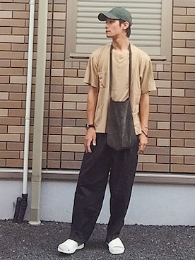 「CLANE（クラネ）のアイテム（キャップ）」を使った、Nakaharaさん（メンズ・175cm）の夏コーディネート