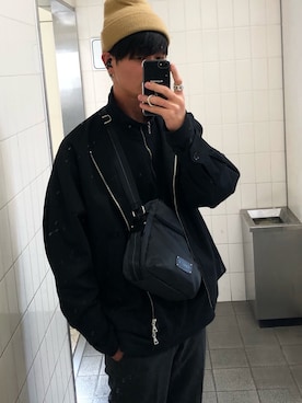 「HARE（ハレ）のアイテム（ブルゾン）」を使った、Nakaharaさん（メンズ・175cm）の春コーディネート