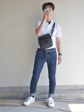 「アイテム（ポロシャツ）」を使った、Nakaharaさん（メンズ・175cm・20代）の夏コーディネート