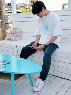 「adidas neo（アディダスネオ）のadidas neo VALCLEAN2 17FALL（スニーカー）」を使った、Nakaharaさん（メンズ・175cm）の夏コーディネート