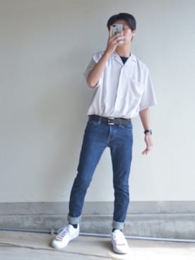 「adidas neo（アディダスネオ）のadidas neo VALCLEAN2 17FALL（スニーカー）」を使った、Nakaharaさん（メンズ・175cm）の夏コーディネート