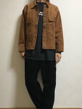 「ニコアンド」｜「アイテム（ミリタリージャケット）」を使った、Nakaharaさん（メンズ・175cm）の冬コーディネート