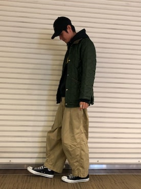 「ヒザデルパンツ」｜Nakaharaさん（メンズ・175cm）の冬コーディネート