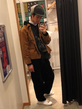 「adidas neo（アディダスネオ）のadidas neo VALCLEAN2 17FALL（スニーカー）」を使った、Nakaharaさん（メンズ・175cm）の冬コーディネート