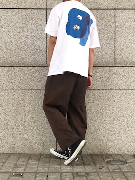 「アイテム（スラックス）」を使った、Nakaharaさん（メンズ・175cm）の夏コーディネート