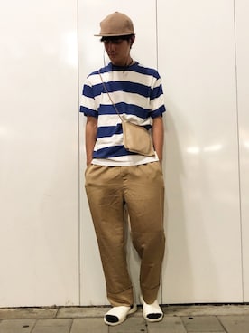 「アイテム（サンダル）」を使った、Nakaharaさん（メンズ・175cm）の夏コーディネート