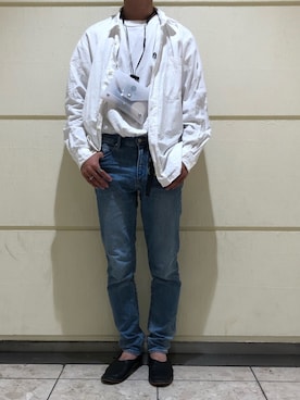 「アイテム（スリッポン）」を使った、Nakaharaさん（メンズ・175cm・20代）の夏コーディネート