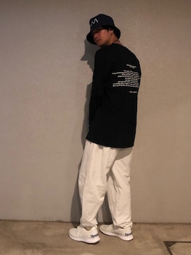 「アイテム（スラックス）」を使った、Nakaharaさん（メンズ・175cm）の秋コーディネート