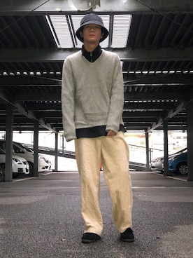 「アイテム（ニット/セーター）」を使った、Nakaharaさん（メンズ・175cm）の秋コーディネート