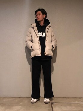 「Honeys（ハニーズ）のアイテム（ダウンジャケット/コート）」を使った、Nakaharaさん（メンズ・175cm）の冬コーディネート