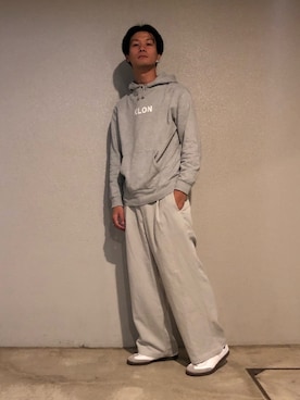 「アイテム（スニーカー）」を使った、Nakaharaさん（メンズ・175cm）の冬コーディネート