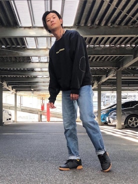 「アイテム（スウェット）」を使った、Nakaharaさん（メンズ・175cm）の春コーディネート