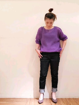 「Moname（モナーム）のアイテム（パンツ）」を使った、tttttsssssuuuuuさん（レディース・158cm）の冬コーディネート