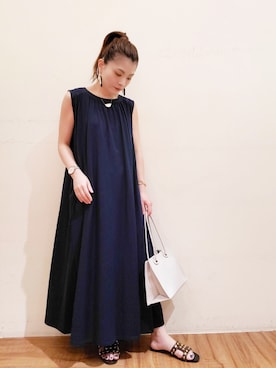 「RIVE DROITE（リヴドロワ）のアイテム（ワンピース/ドレス）」を使った、tttttsssssuuuuuさん（レディース・158cm）の夏コーディネート