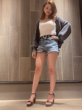「アイテム（その他トップス）」を使った、mayuさん（レディース・157cm）の春コーディネート