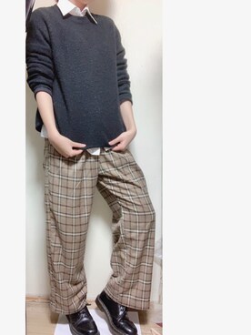 「SOYOUS（ソユーズ）のアイテム（パンツ）」を使った、牛若丸。さん（レディース・164cm）の冬コーディネート