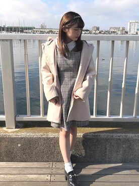「OLIVE des OLIVE（オリーブデオリーブ）のアイテム（ステンカラーコート）」を使った、nao❤︎さん（レディース・157cm）の秋コーディネート