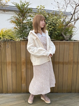 「プリーツ」｜「アイテム（ブルゾン）」を使った、nao❤︎さん（レディース・157cm）の冬コーディネート
