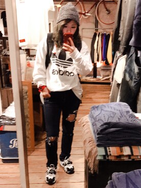 「ストリート女子」｜「アイテム（腕時計）」を使った、SAZKIさん（レディース・153cm）の春コーディネート