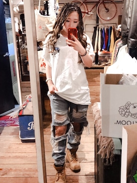 「原宿」｜「アイテム（アナログ腕時計）」を使った、SAZKIさん（レディース・153cm）の春コーディネート