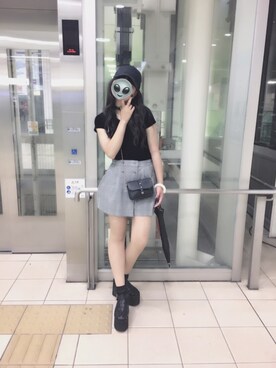 「EGOIST（エゴイスト）のアイテム（Tシャツ/カットソー）」を使った、Mさん（レディース・159cm）の秋コーディネート