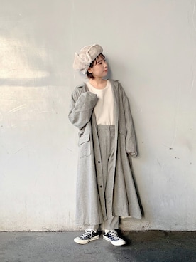 「DISCOAT（ディスコート）のアイテム（キャップ）」を使った、まりんさん（レディース・155cm）の冬コーディネート