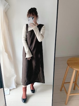 「archives（アルシーヴ）のアイテム（ワンピース/ドレス）」を使った、まりんさん（レディース・155cm）の秋コーディネート