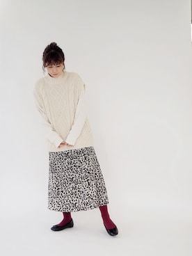 ベストを使った レオパードスカート の人気ファッションコーディネート Wear