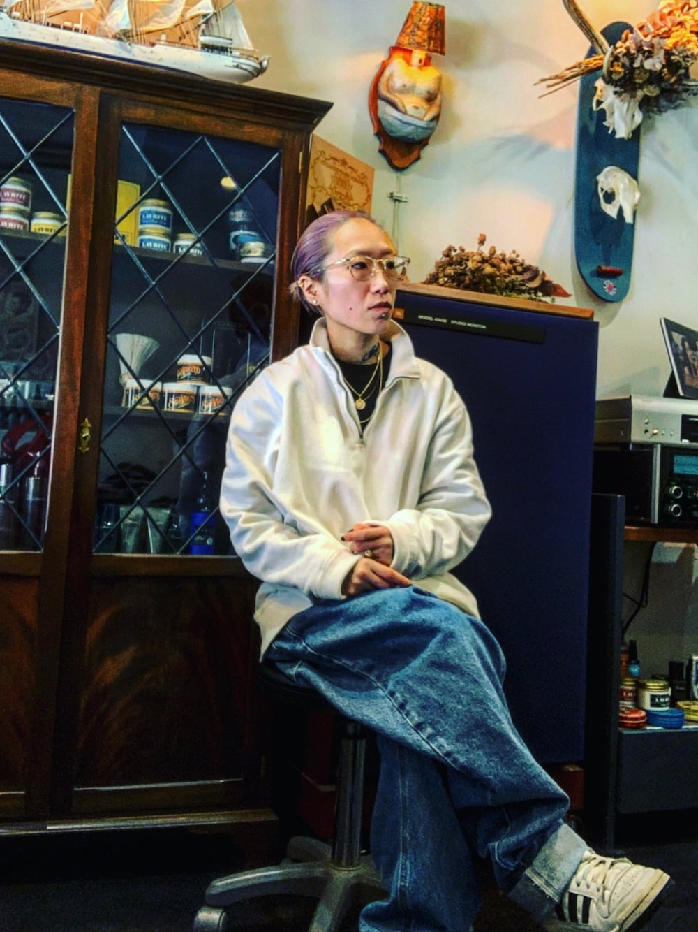 「私の推しブランド、Polo Ralph Lauren、carhartt、adidas、street、streetstyle、streetfashion、ストリート」｜「POLO RALPH LAURENのアイテム（トップス、ホワイト系）」を使った、lower   yukariさん（レディース・155cm）の冬コーディネートの1枚目の写真