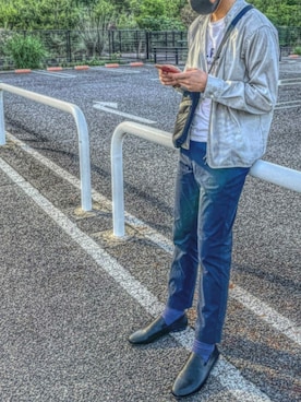 「EDIFICE（エディフィス）のアイテム（スラックス）」を使った、Nanashiさん（メンズ・177cm）の春コーディネート