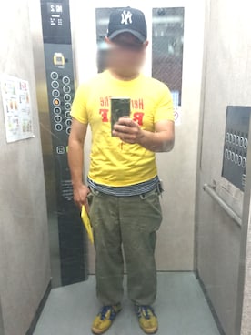 「モンキーパンツ」｜エレベーター兄貴さん（メンズ・165cm）の秋コーディネート