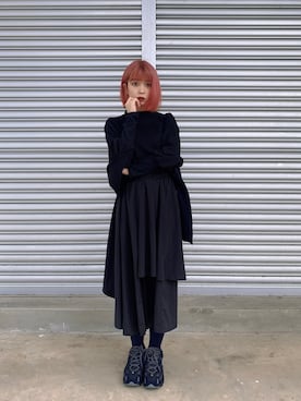 「darkwear」｜QiQi Tanさん（レディース・167cm）の冬コーディネート