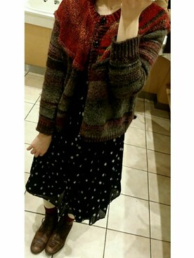 「白タイツ」｜あおいさん（レディース・159cm・20代）の冬コーディネート