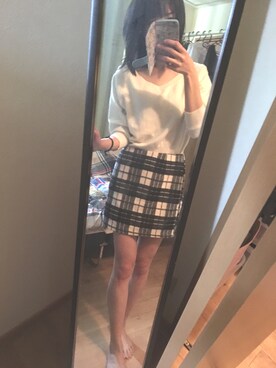 「SLY（スライ）のアイテム（スカート、ブラック系）」を使った、みゃいさん（レディース・161cm）の冬コーディネート
