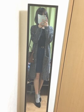 「BEAUTY&YOUTH UNITED ARROWS（ビューティーアンドユースユナイテッドアローズ）のアイテム（デニムスカート、ブルー系）」を使った、みゃいさん（レディース・161cm）の秋コーディネート