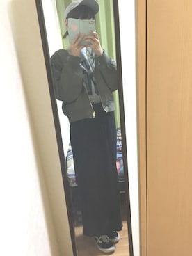 「niko and...（ニコアンド）のリブロングタイトスカート（スカート、ブラック系）」を使った、みゃいさん（レディース・161cm）の秋コーディネート