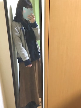 「patagonia（パタゴニア）のアイテム（ジャケット/アウター、ベージュ系）」を使った、みゃいさん（レディース・161cm）の冬コーディネート