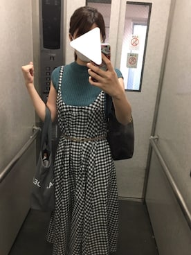 「ノースリーブニット」｜「アイテム（ワンピース/ドレス）」を使った、Ra♡さん（レディース・159cm）の秋コーディネート