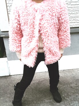 「くすみピンク」｜「アイテム（その他アウター）」を使った、aileokaiさん（キッズ・100cm）の冬コーディネート