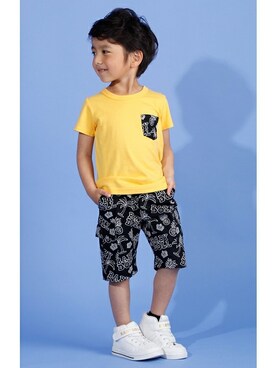 「Tシャツ」｜「アイテム（トップス、ゴールド系）」を使った、BABYDOLL(ベビードール)さん（キッズ・102cm）の夏コーディネート