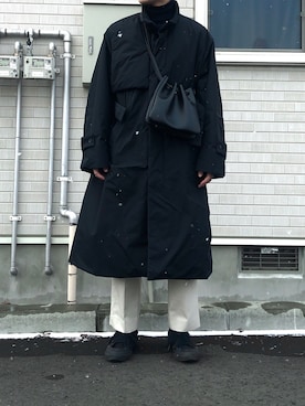 「stein（シュタイン）のアイテム（ダウンジャケット/コート）」を使った、yaaannn15さん（メンズ・170cm）の冬コーディネート